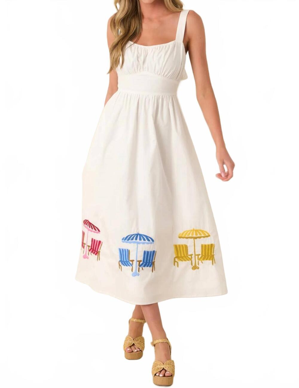 NEW PROSPERINA carmen midi dress in sundrenched